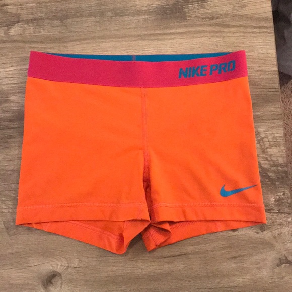 Nike Pants - Vibrant Orange Nike Pro Shorts
